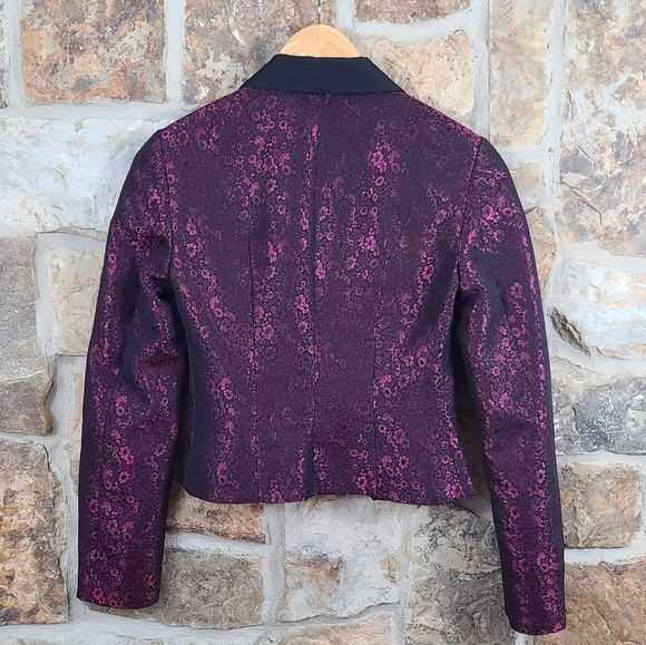 Mise en Scene by Ruffian 0 Floral Brocade Jacquard Cropped Jacket Blazer - Picture 4 of 5